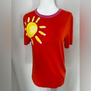 𝑵𝒐𝒓𝒅𝒔𝒕𝒓𝒐𝒎 by Christina Martinez Orange Kids Tee with Yellow Sun Design
